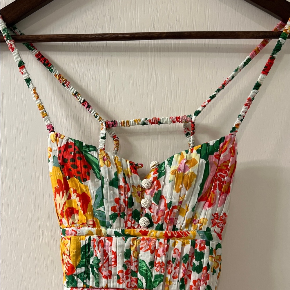 Farm Rio XS Floral Maxi open back Dress - Picture 2 of 6